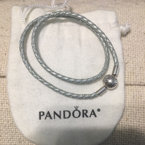 Pandora Jewelry - Pandora” Light Blue Double Wrap Leather Bracelet